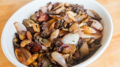 Bacon, Mushrooms, and Glazed Onions