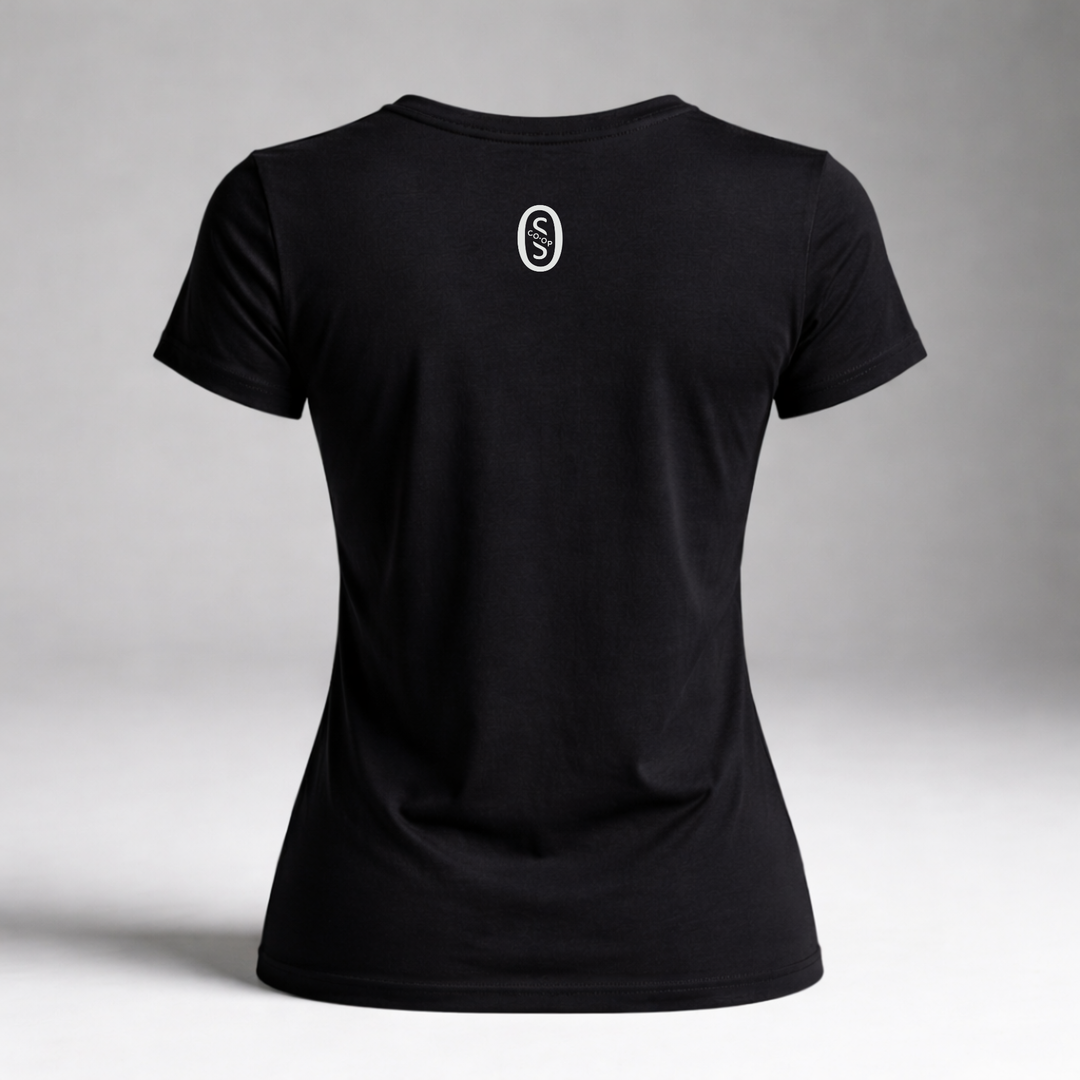 “Land Is Kin” Women's Black T-Shirt